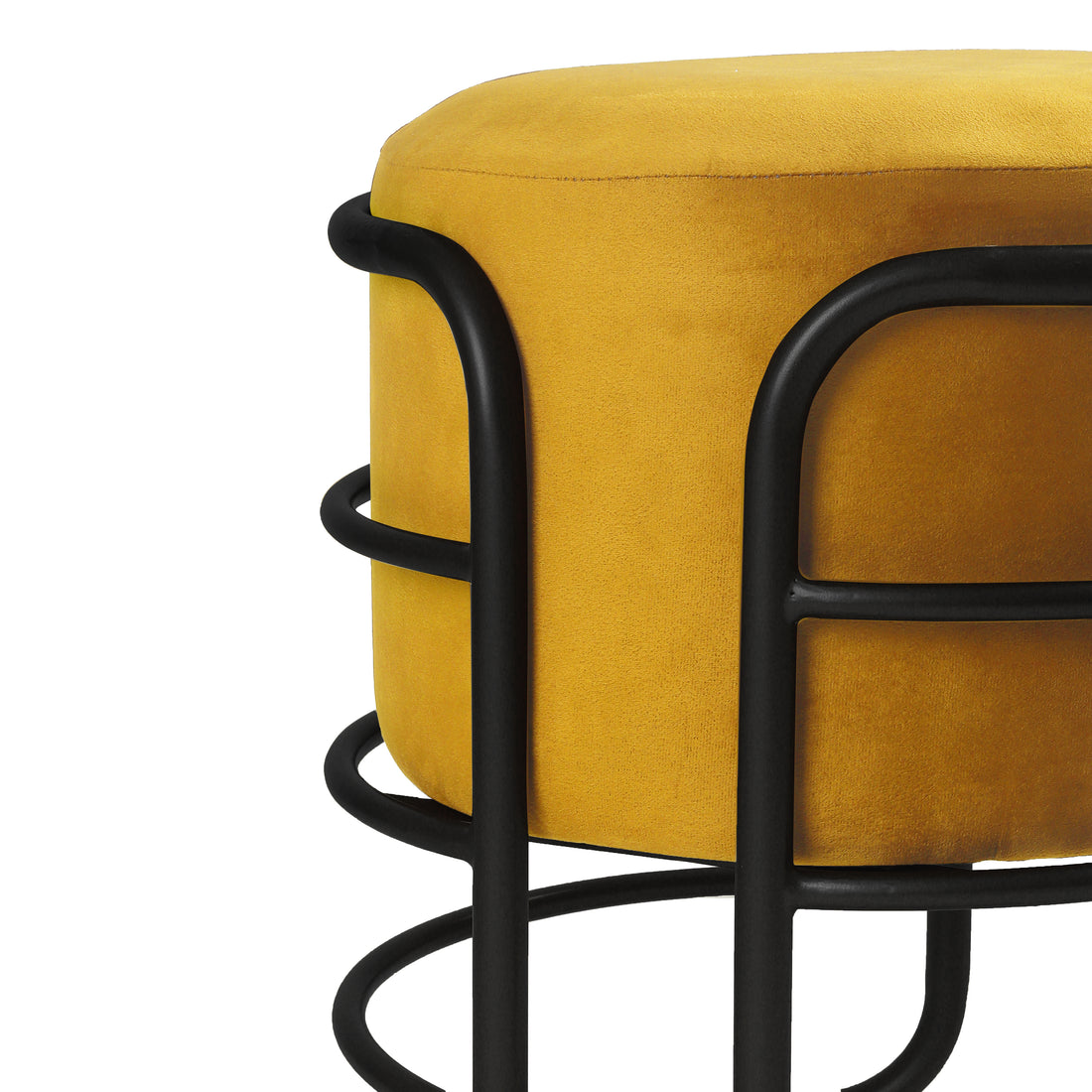 Oliver Pouffe Black with Yellow