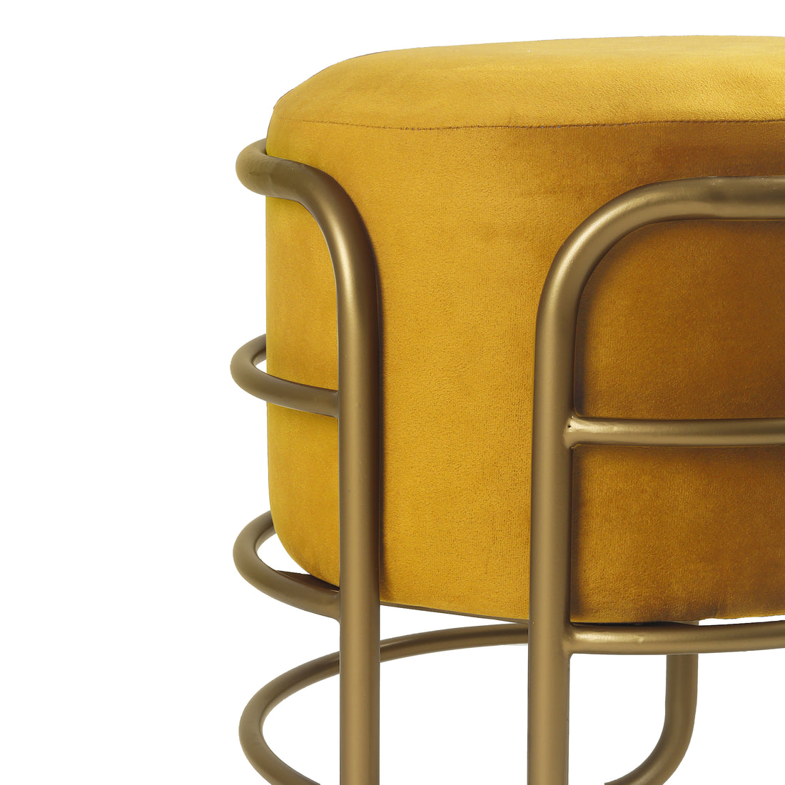 Oliver Pouffe Gold with Yellow