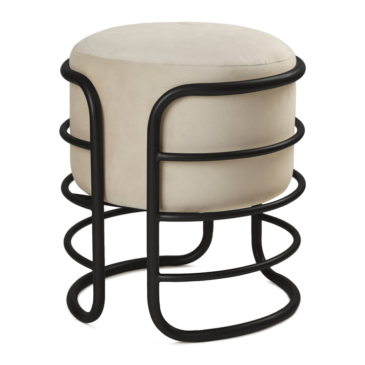 Oliver Pouffe Black with Off White