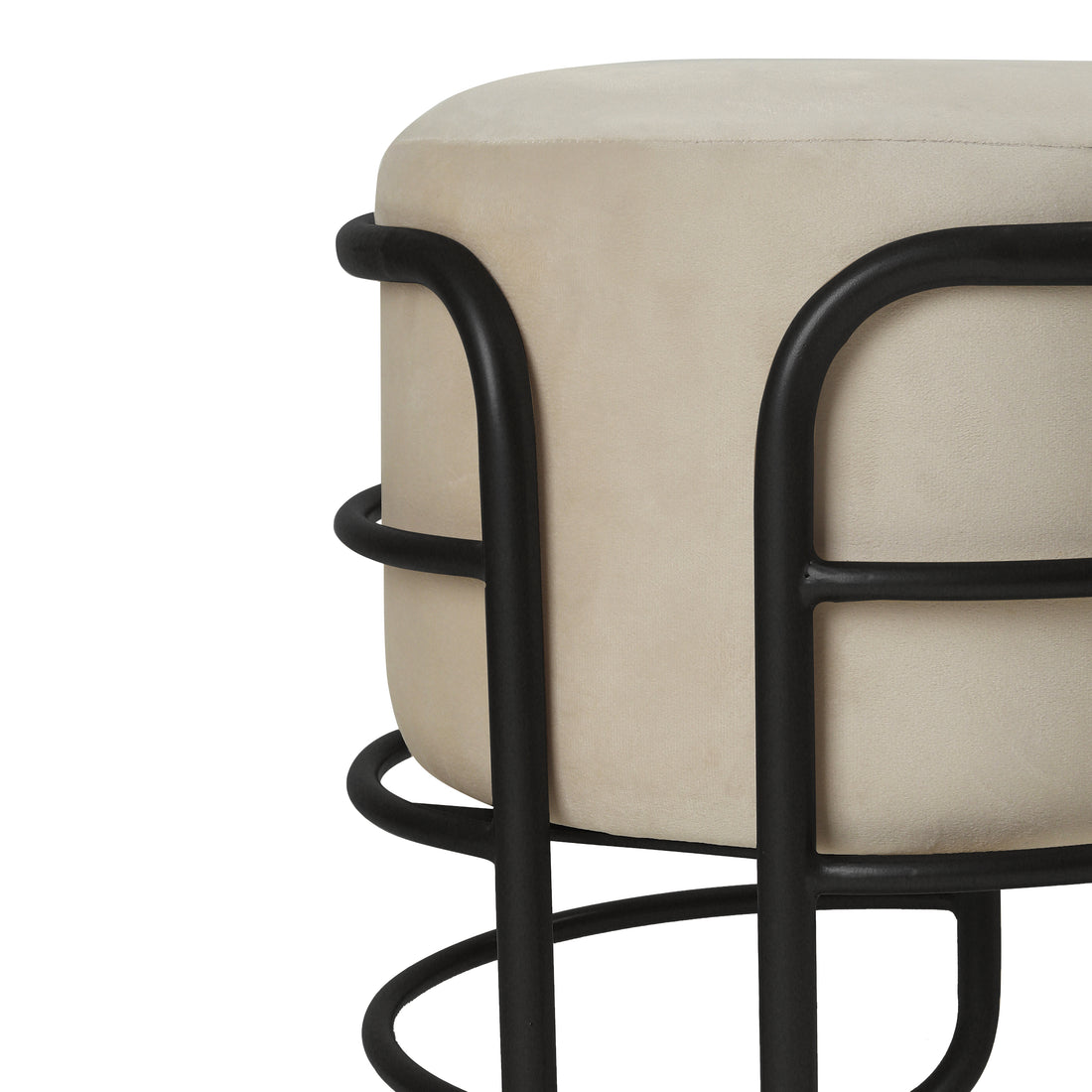 Oliver Pouffe Black with Off White