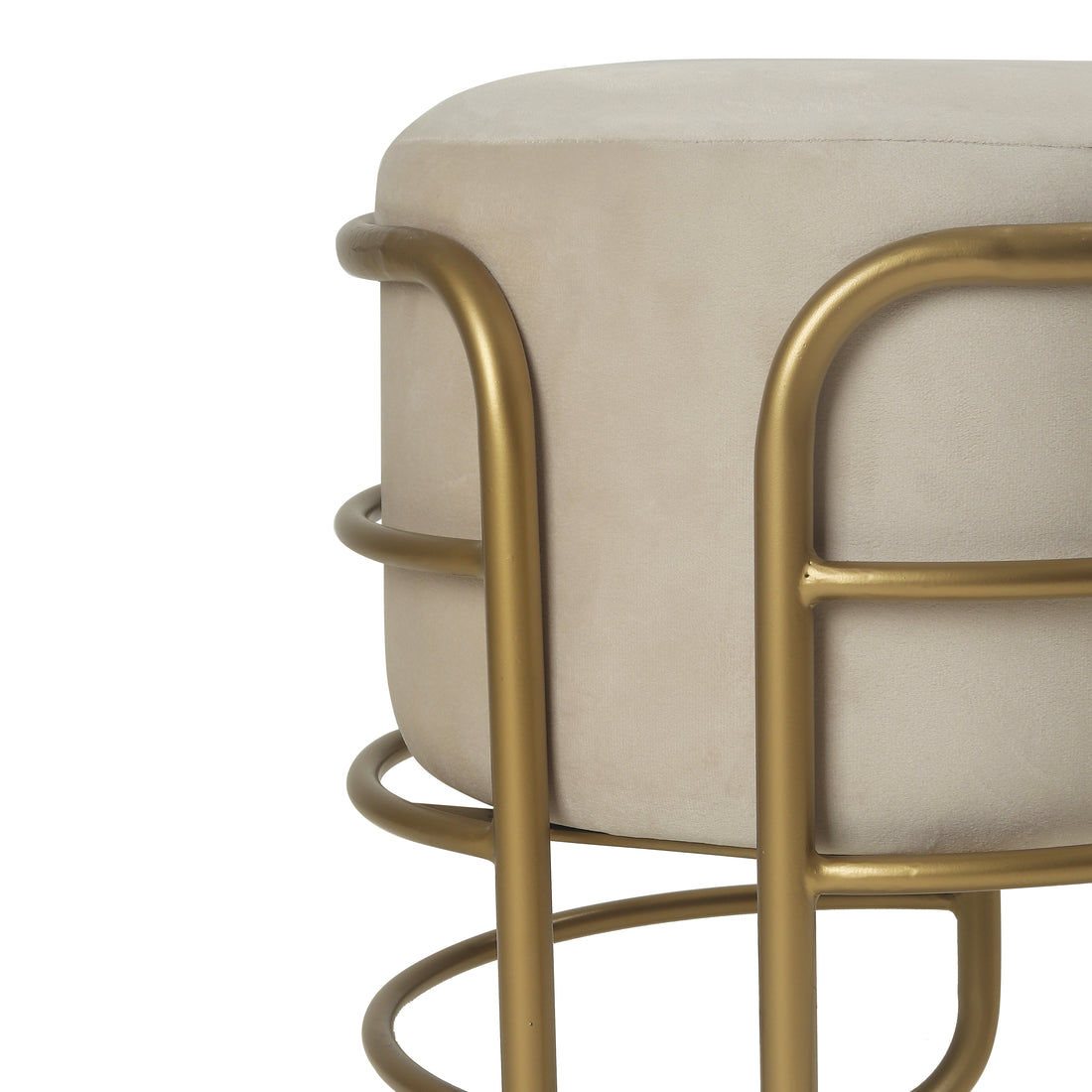 Oliver Pouffe Gold with Off White