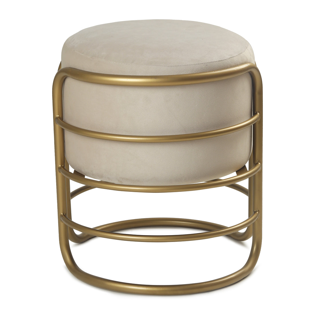 Oliver Pouffe Gold with Off White