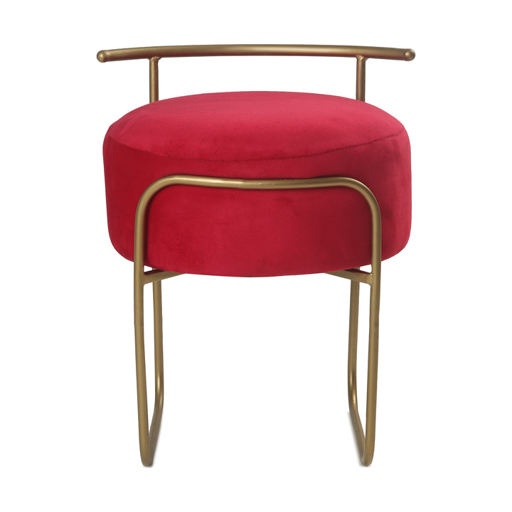 Jude Pouffe Gold with Red