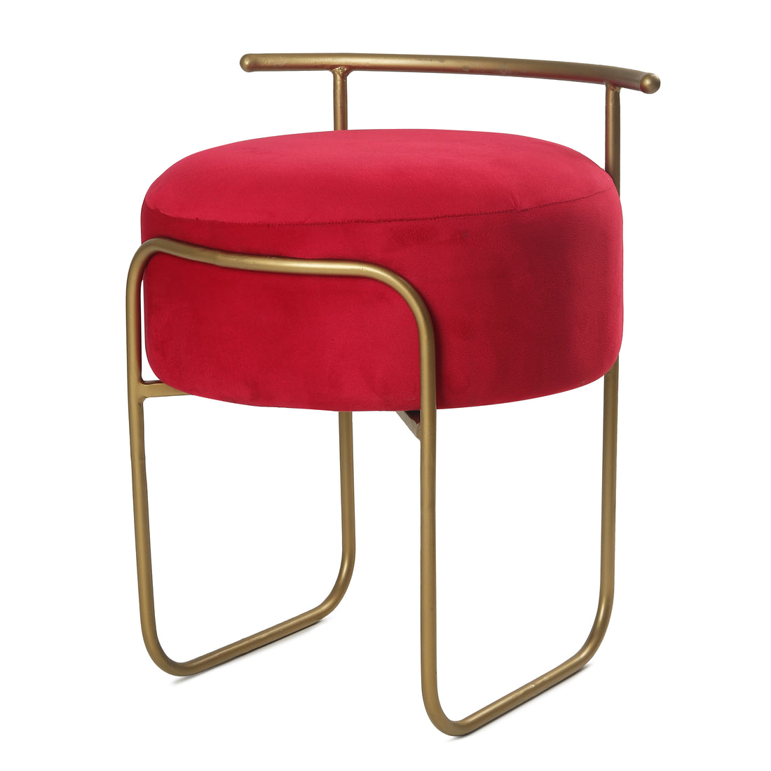 Jude Pouffe Gold with Red