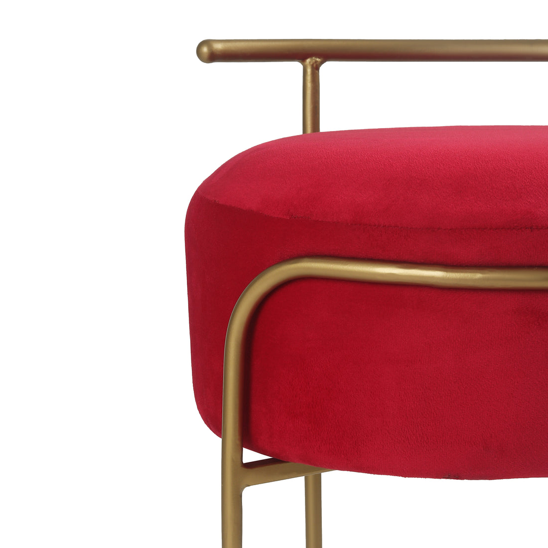 Jude Pouffe Gold with Red