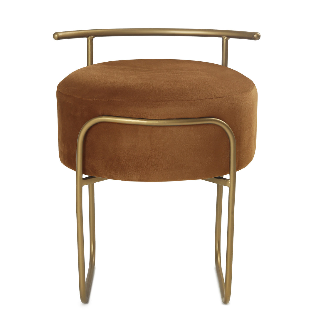 Jude Pouffe Gold with Brown