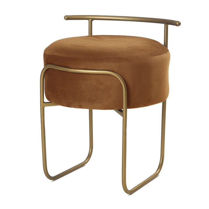 Jude Pouffe Gold with Brown