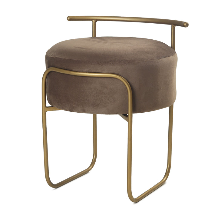 Jude Pouffe Gold with Taupe