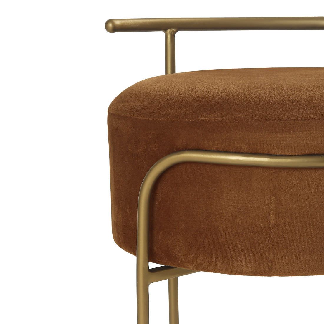 Jude Pouffe Gold with Brown