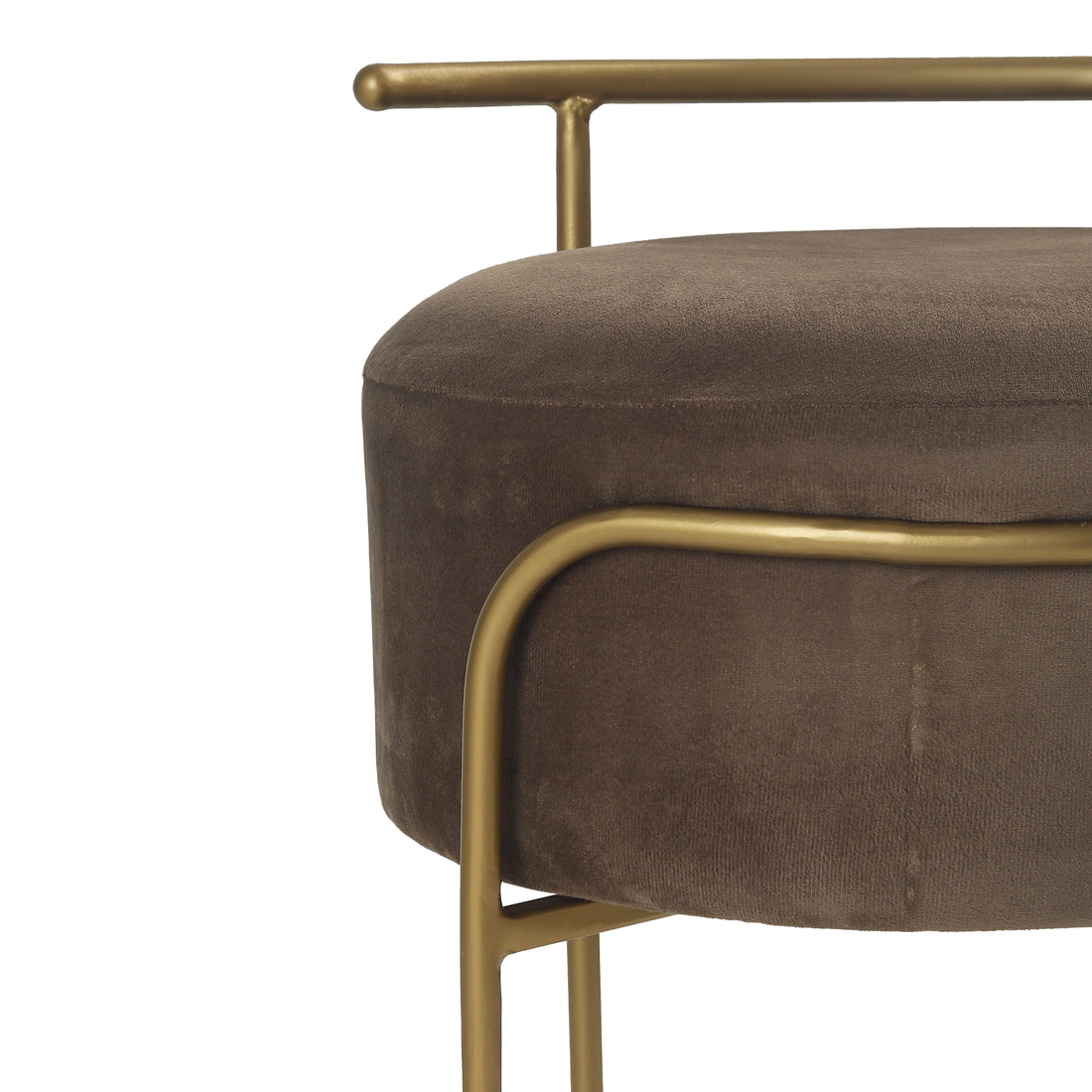 Jude Pouffe Gold with Taupe