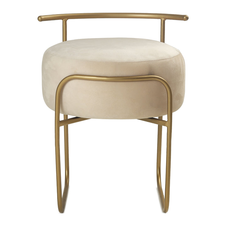 Jude Pouffe Gold with Off White