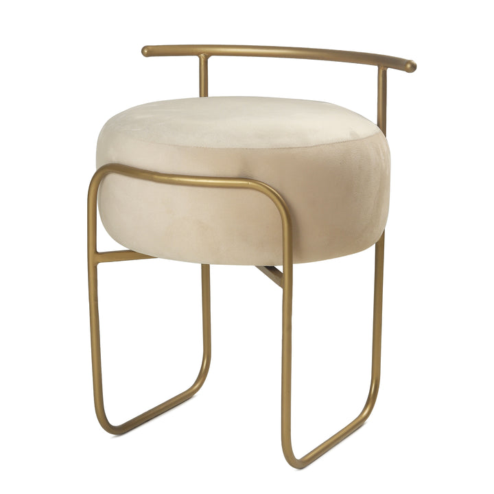 Jude Pouffe Gold with Off White