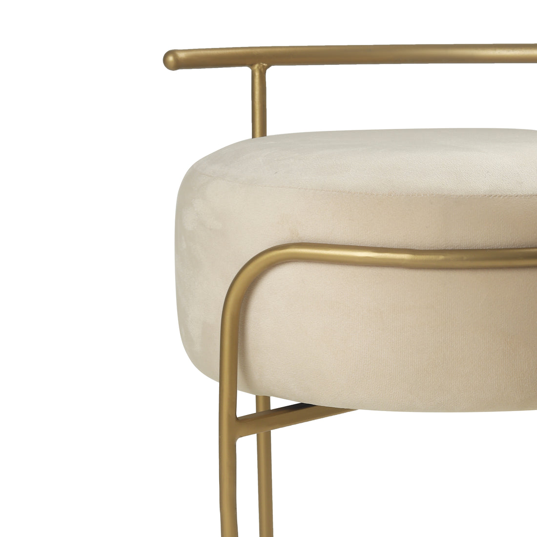 Jude Pouffe Gold with Off White